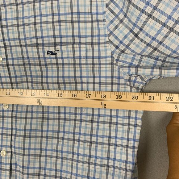 Vineyard Vines On-The-Go Performance Shirt Men’s Large Blue White Plaid Button - Picture 4 of 8